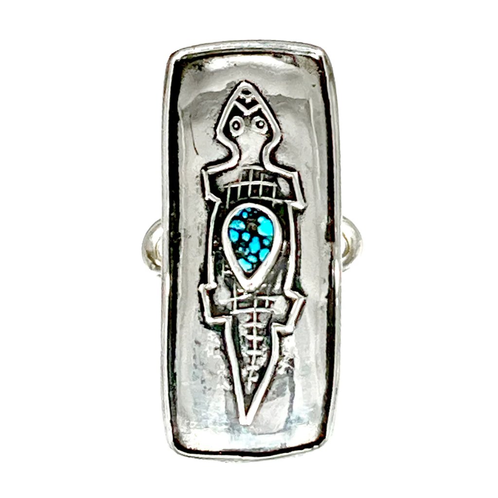 Tabra Jewelry 925 Sterling Silver & Turquoise Lizard Connector Charm - 00k625